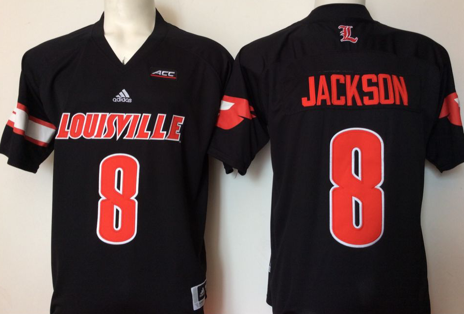 NCAA Men Louisville Cardinals Black 8 jackson